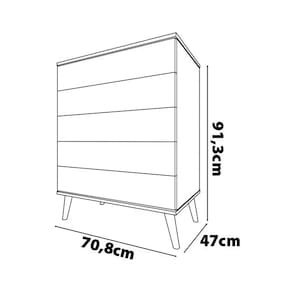 Guarda-Roupa Bartira Ternura com 3 Portas, 2 Gavetas + Cômoda Ternura com 5 Gavetas + Berço Mini Cama Móveis Estrela Ternura - Rosa Wood Rosa Wood