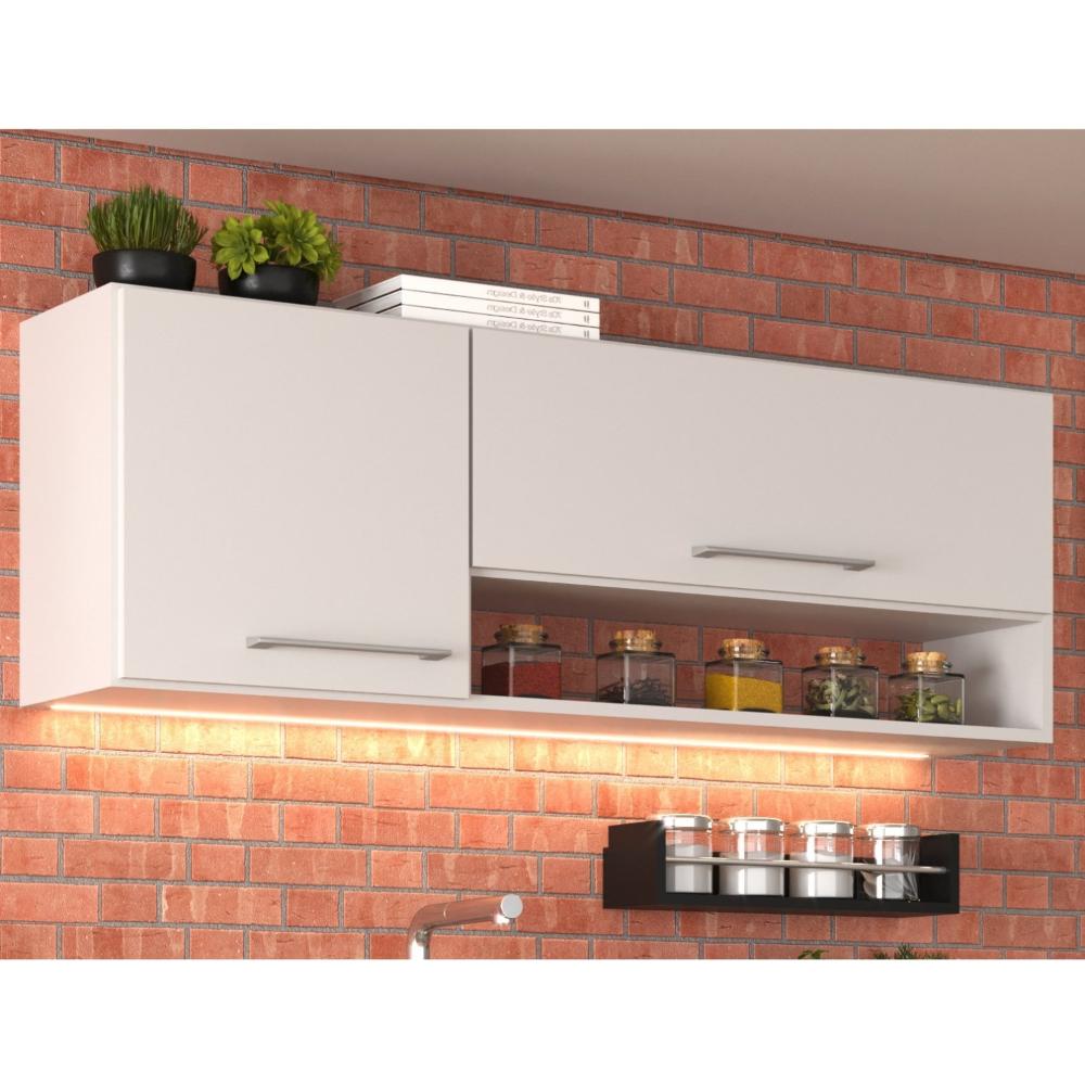 Miniatura Armário Aéreo de Cozinha 2 Portas com Nicho Alana J Carvalho Branco