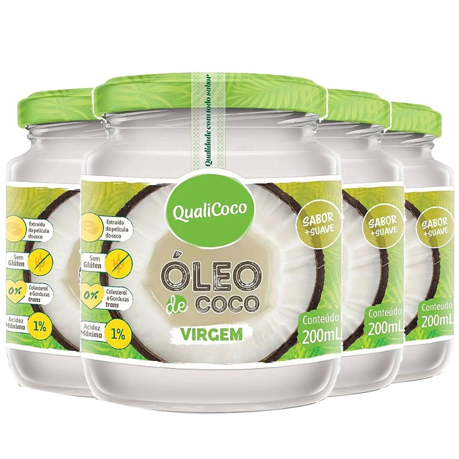 Miniatura Kit Com 4Und Óleo De Coco Virgem Qualicoco 200Ml