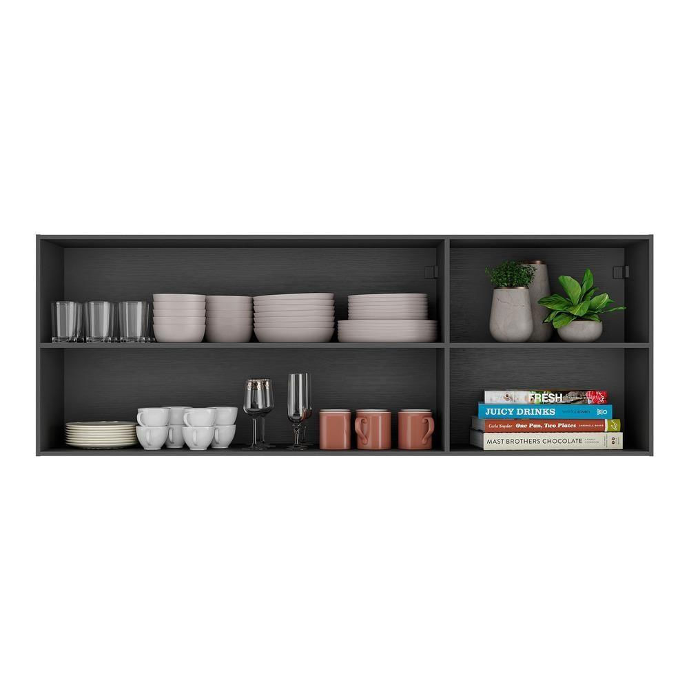 Miniatura Armário De Cozinha Aéreo 150 Cm 2 Portas Preto/branco
