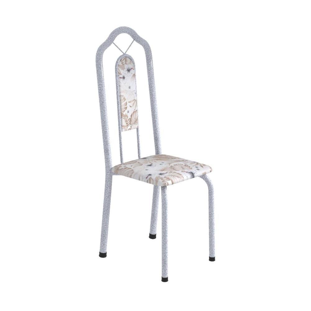 Miniatura Kit 6 Cadeiras Tubular Bianca Soma Móveis Martelado Pérola/Botanic Bege