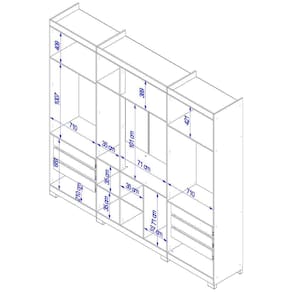 Guarda-Roupa Casal Bartira Diplomata 7 Portas de Bater 6 Gavetas Internas MDP - 255,6cm de Largura Avelã/Capuccino