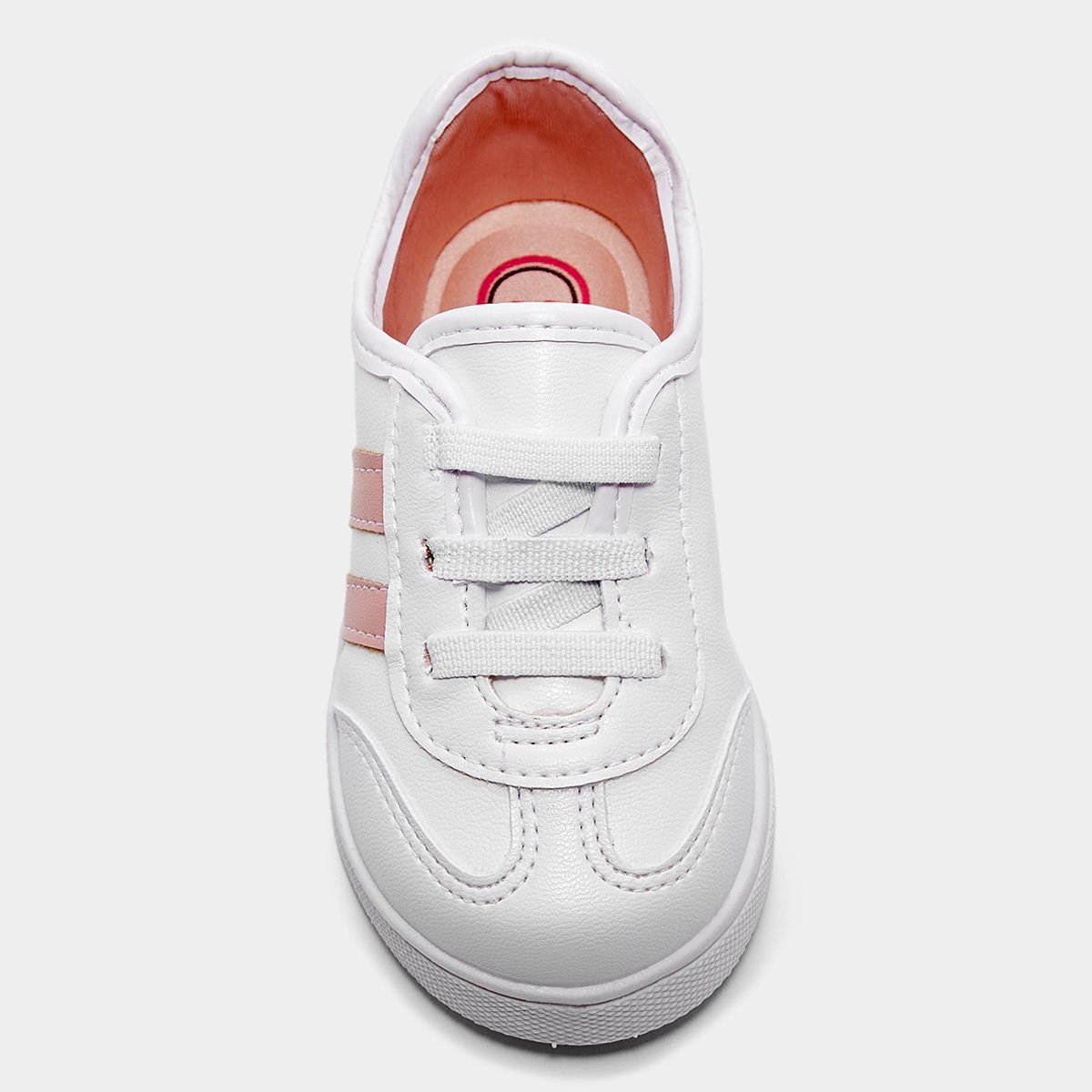 Miniatura Tênis Infantil Molekinha Casual Menina Branco+Rosa - 20