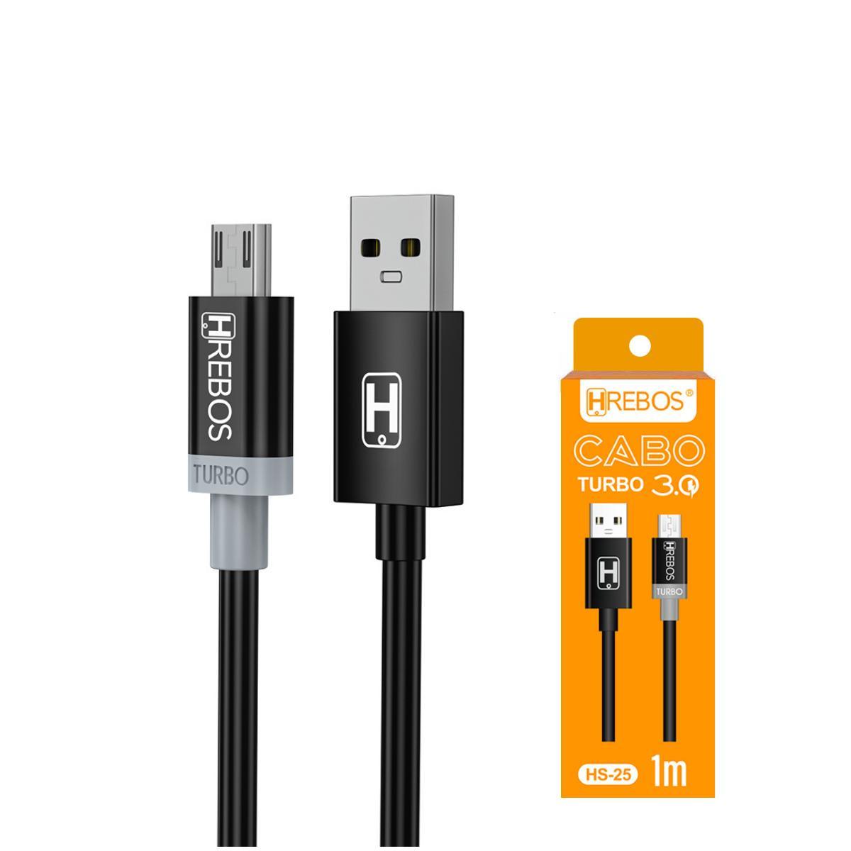 Miniatura Cabo Micro Usb V8 Turbo Dados E Carregador 1 Metro Android