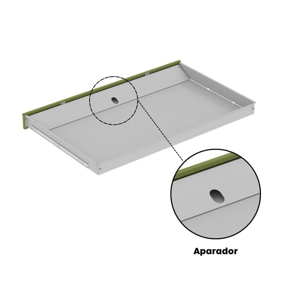 Gaveteiro Mapoteca para Escritório de Aço Fixa com 10 Gavetas Industrial Verde/Cinza