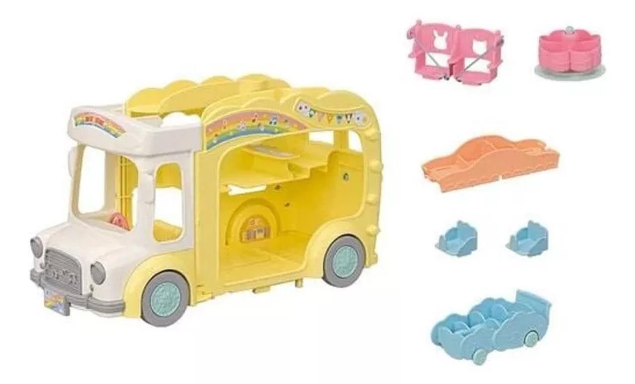 Miniatura Sylvanian Families Ônibus Arco-Íris Jardim Da Infância 5744