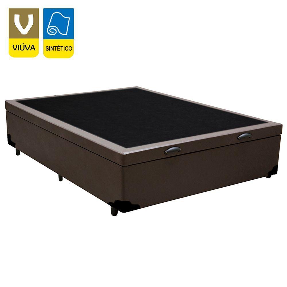Cama Box Baú Viúva Sereneprime Sintético Marrom 44x128x188
