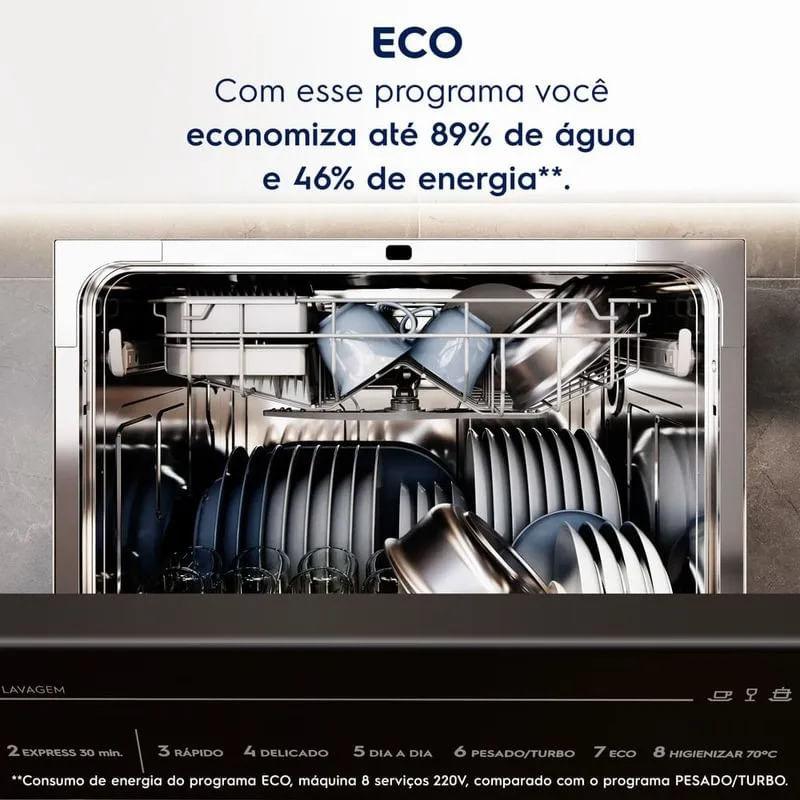 Lava-Louça Elextrolux 8 Serviços Inox com Programa Lava & Seca 50 min LS08E 220V