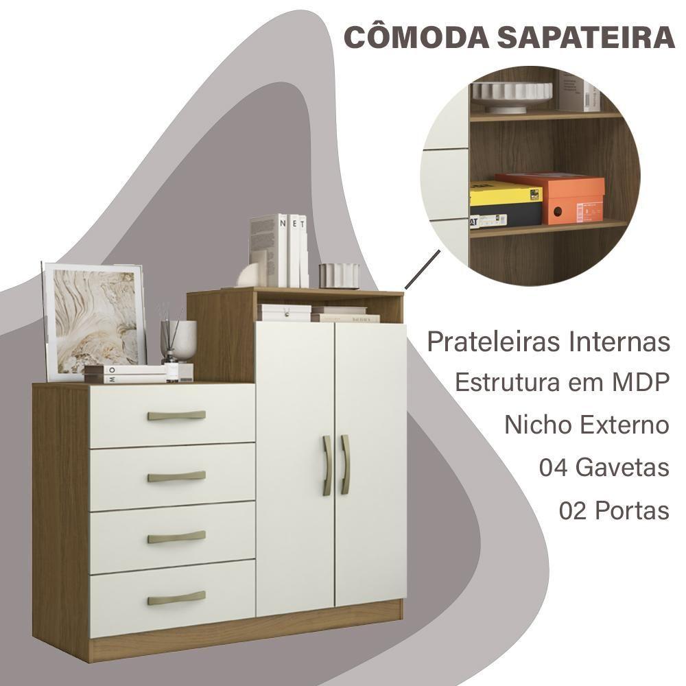 Miniatura Comoda Sapateira 04 Gavetas 02 Portas 2004142 Atacama Off White