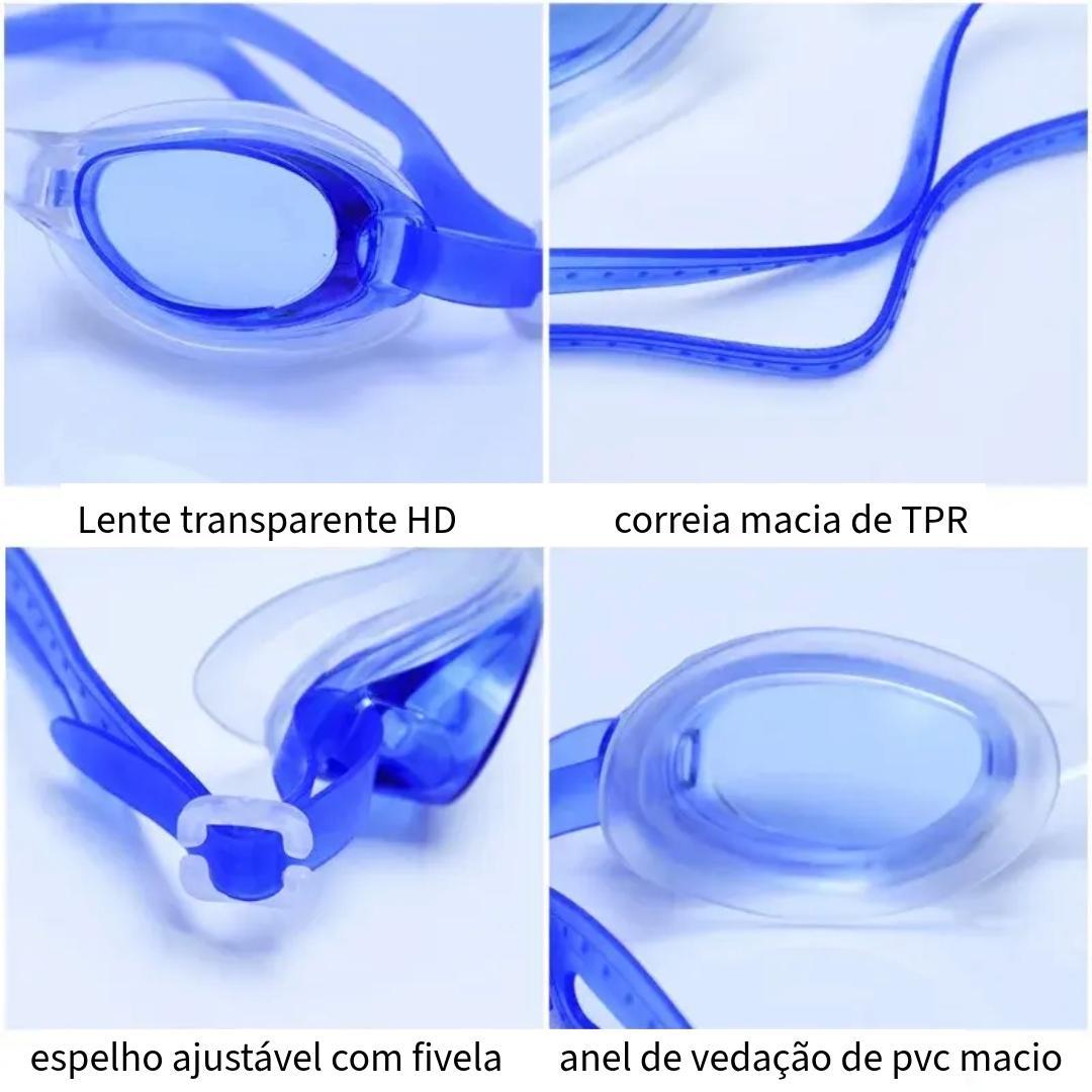 Miniatura Óculos Natação Infantil Criança Juvenil Proteção Azul Claro