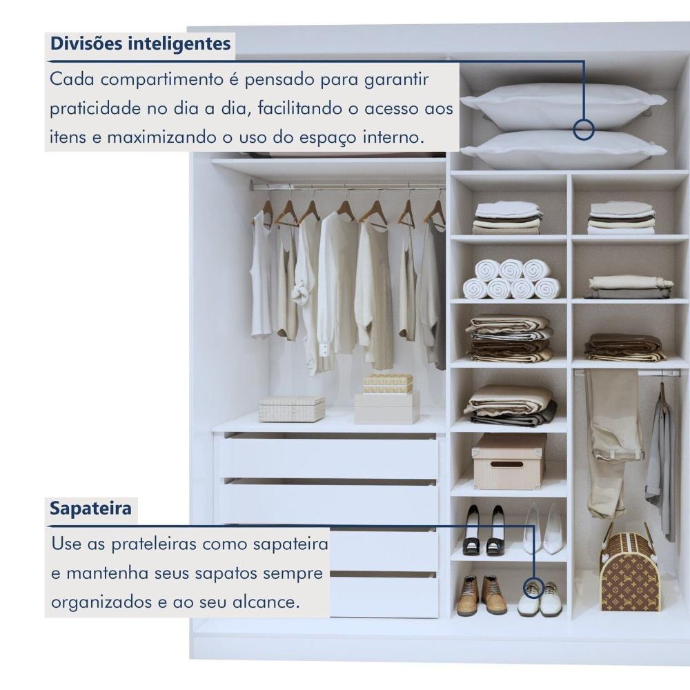 Guarda-roupa 6 Portas 100% Mdf Versatil Branco