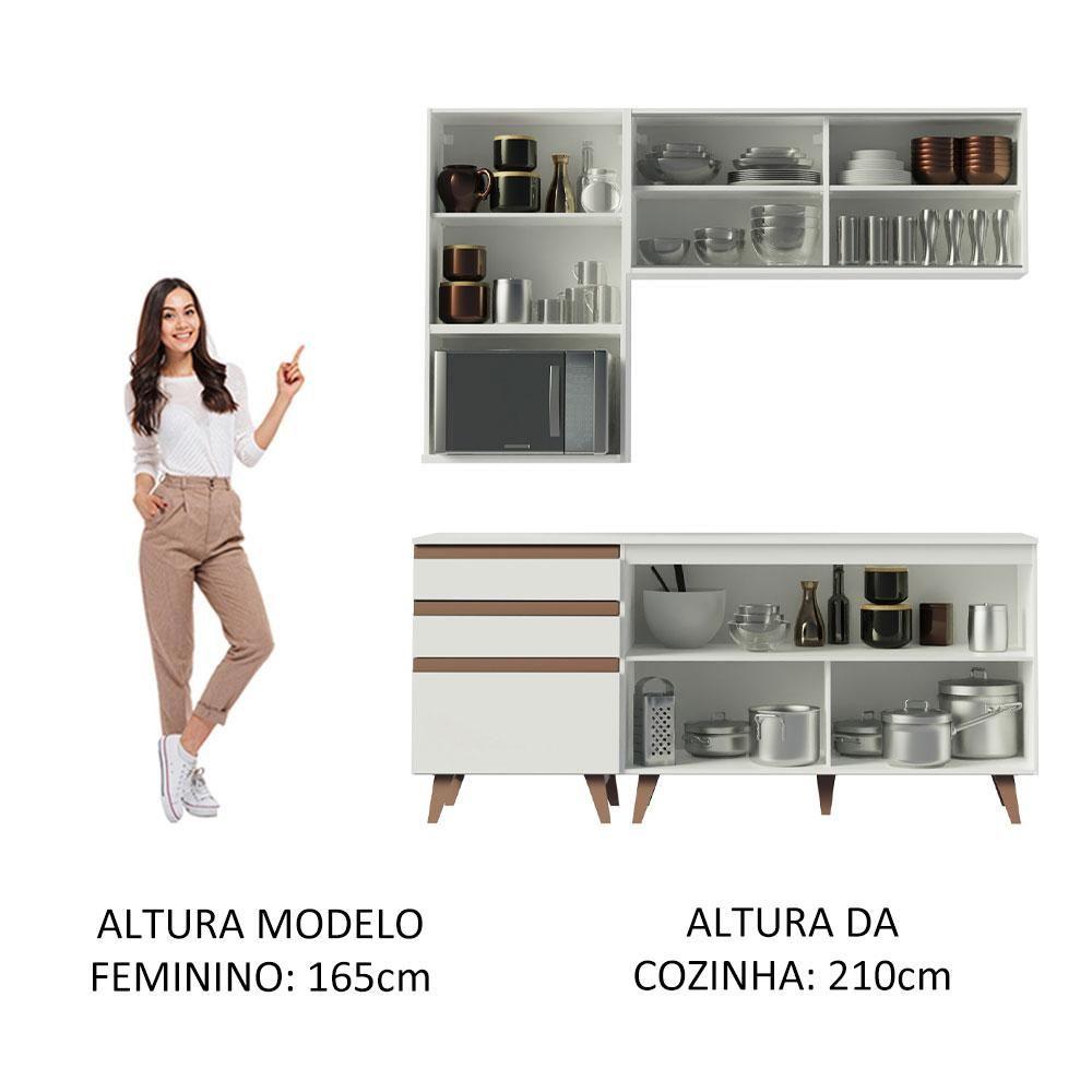 Miniatura Cozinha Reims 180002 com Armário e Balcão Branco
