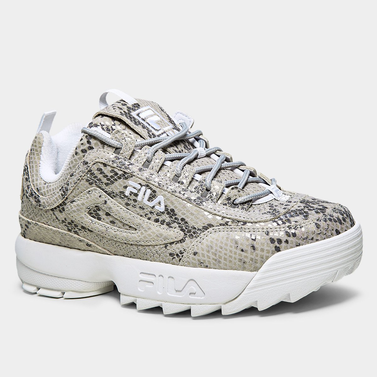 Miniatura Tênis Fila Disruptor II Snake Feminino Branco+Marinho - 34