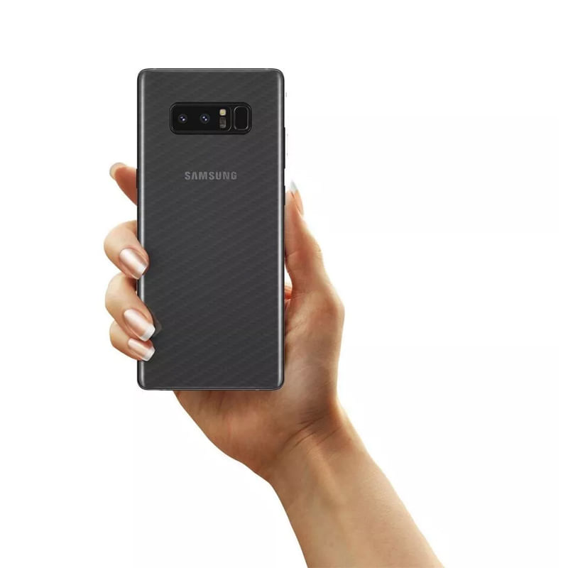 Miniatura Película Traseira Adesivo Skin Fibra Carbono Samsung Note 8