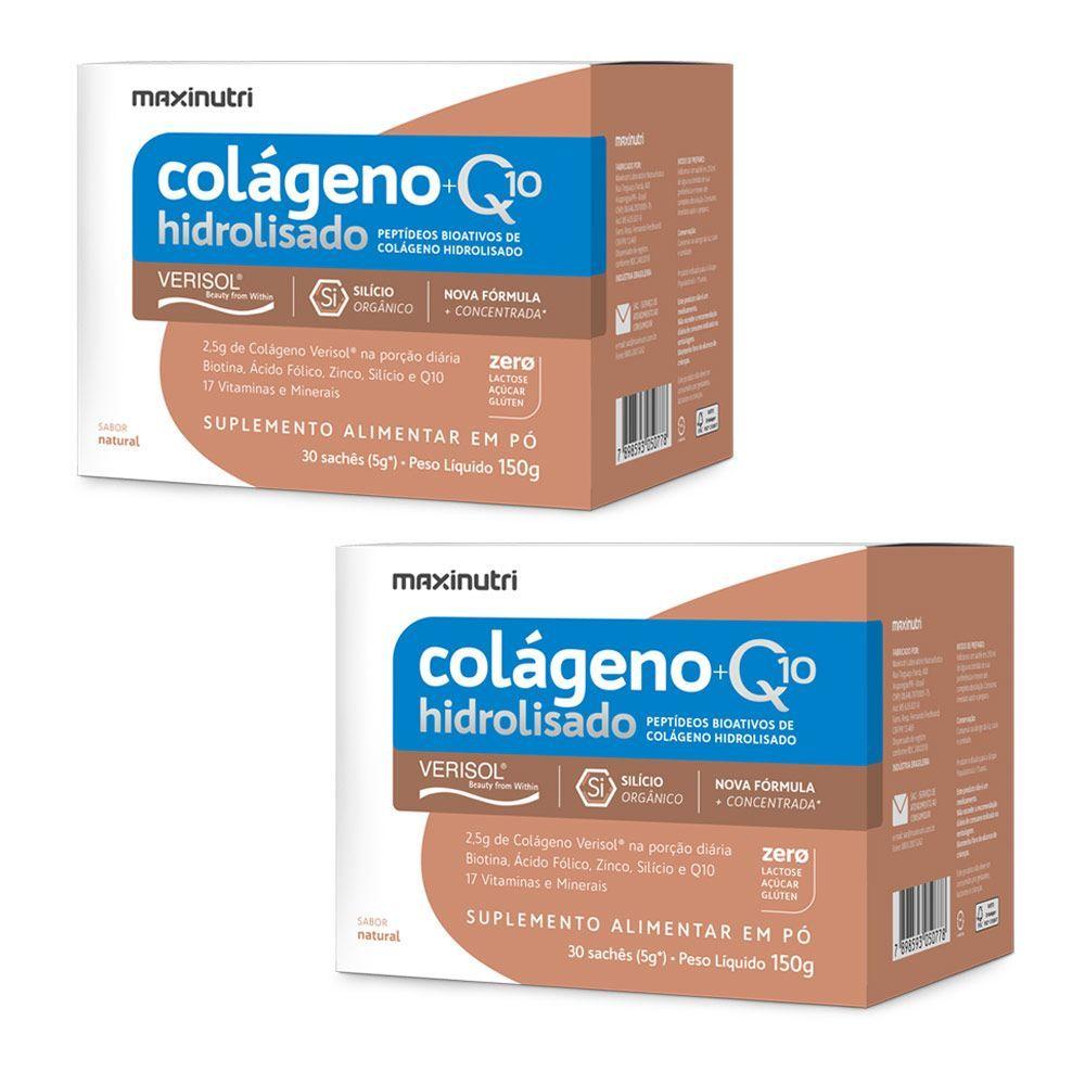 Miniatura Kit 2 Colágenos Verisol Maxinutri Sachês 30x5g + Q10 Natural