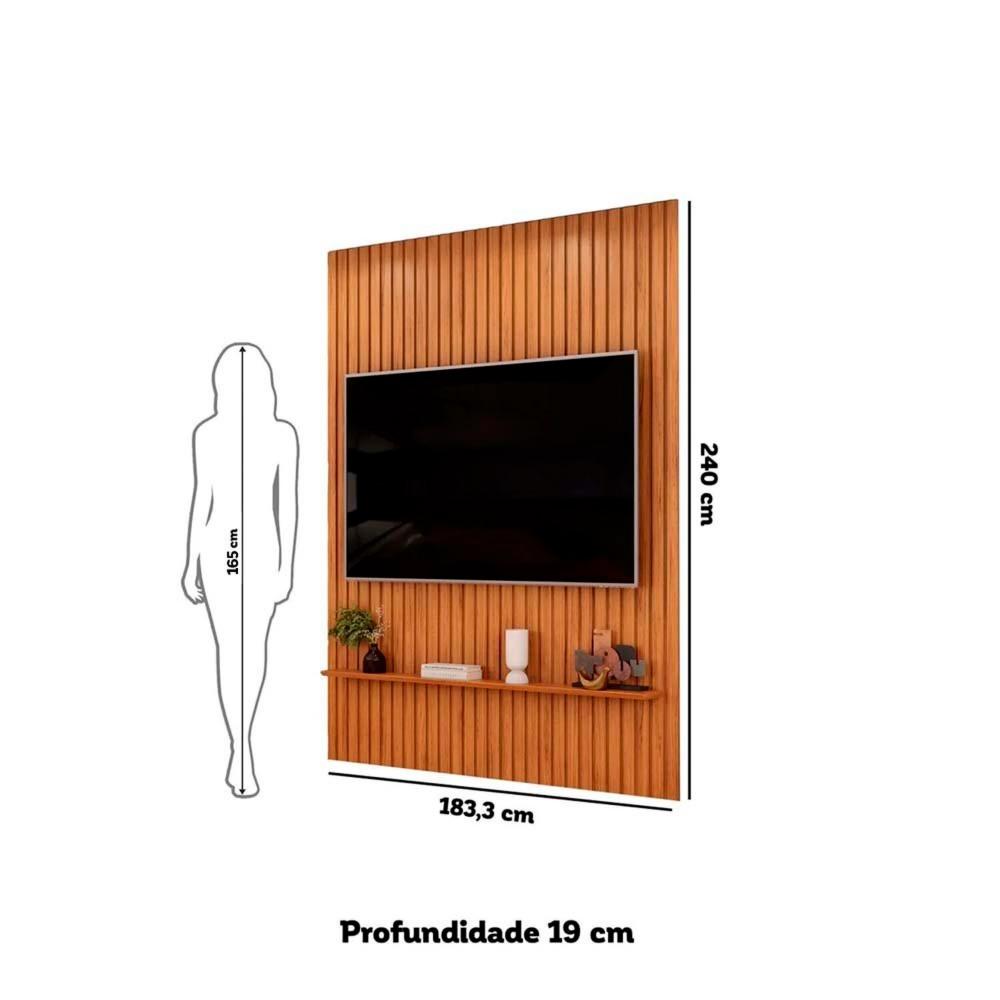 Miniatura Painel Ripado Trento 183x2,40cm em Mdf Freijó