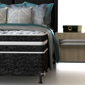 Miniatura Cama Box de Casal Probel Guarda Costas Premium Extra Firme Espuma D20, 28 e 33 60x138x188cm - Branco/Preto
