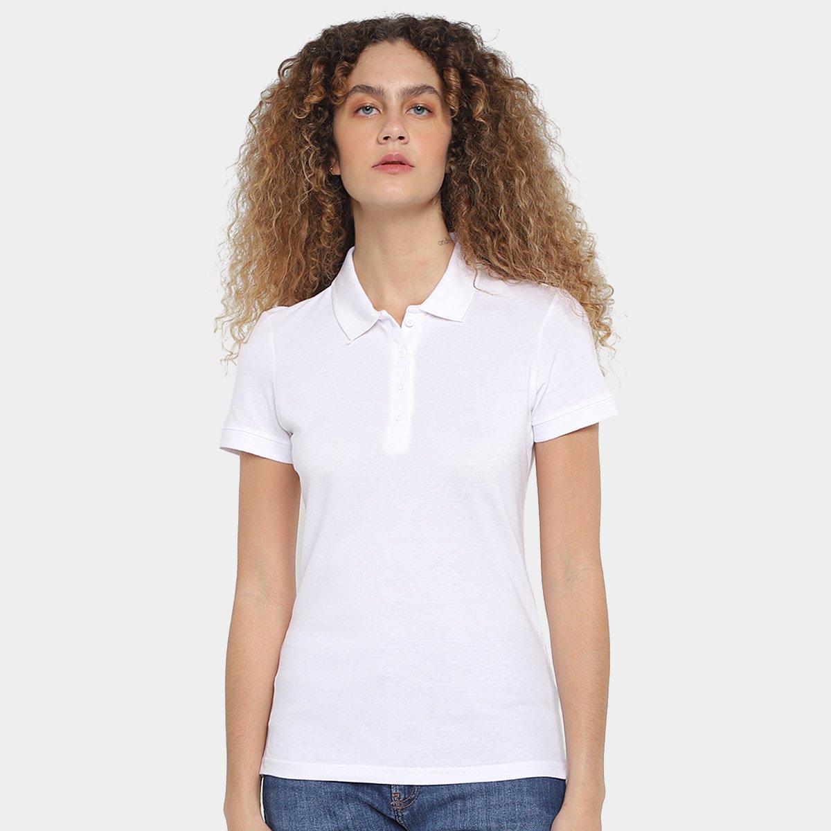 Miniatura Camisa Polo Hering Feminina Branco - G