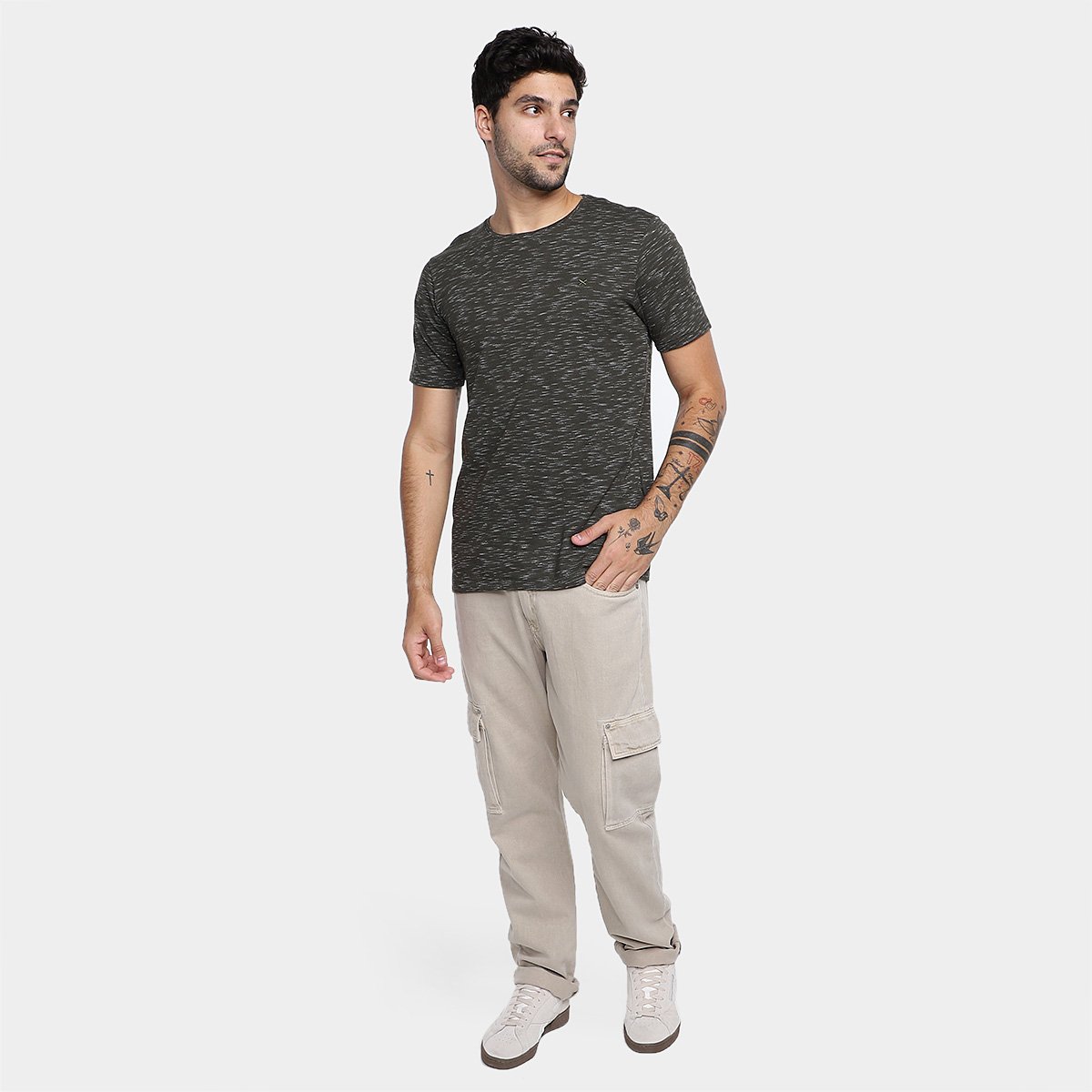 Miniatura Camiseta Hering Básica Masculina Verde Militar - G