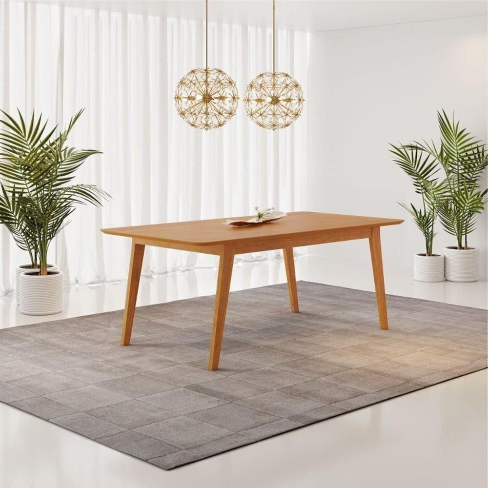Miniatura Conjunto Sala de Jantar Mesa Elegance com 6 Cadeiras Bless Marrom/Whiskey