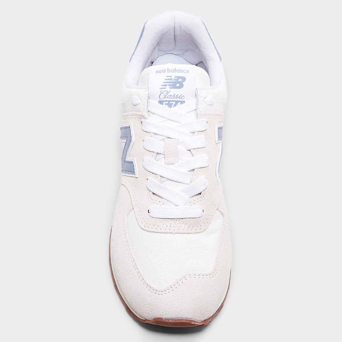 Miniatura Tênis New Balance 574 V2 Unissex Bege+Azul - 40