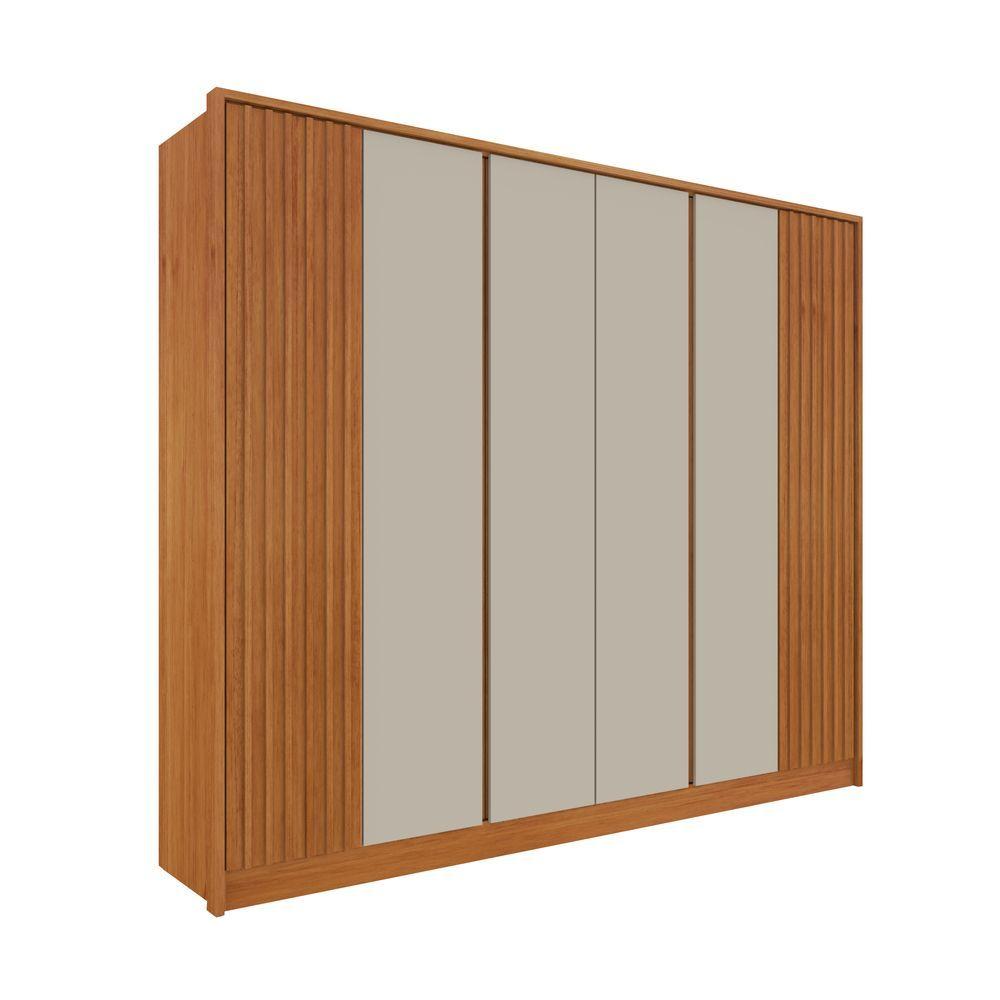 Miniatura Roupeiro 6 Portas Barcelona Ripado Tcil Cinamomo Off White