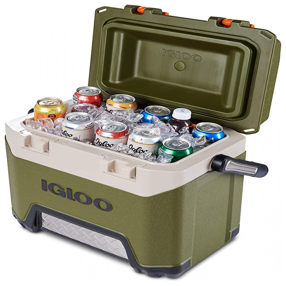 Miniatura Igloo Cooler Caixa Térmica Portátil 25 Litros, Verde e Laranja