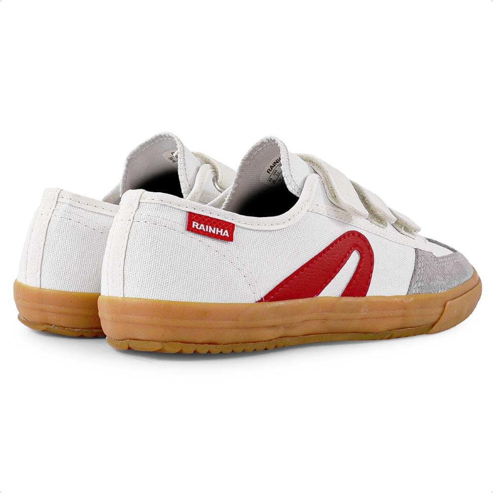 Miniatura Tênis Rainha VL 2500 Tiras Unissex Branco / Vermelho - 34