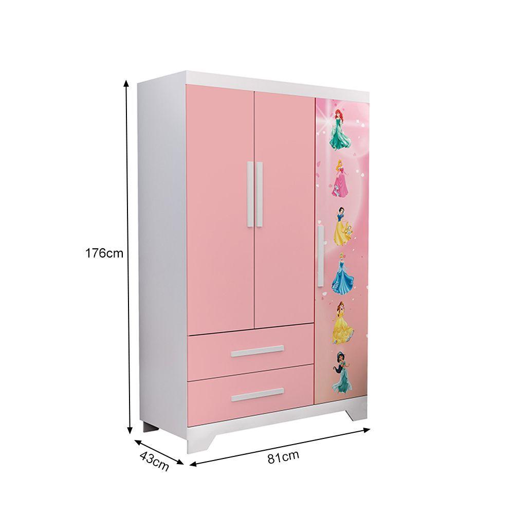 Miniatura Guarda Roupa Organizador Infantil Personagem Rosa
