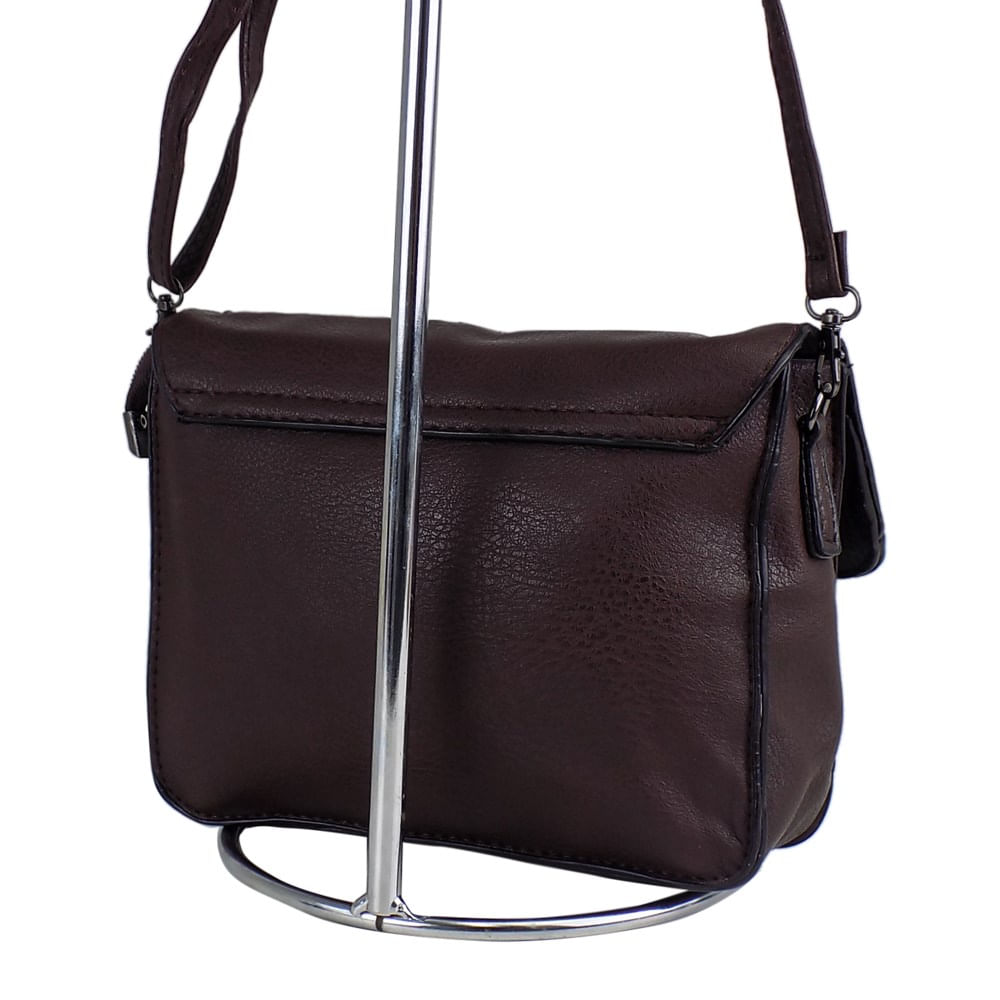 Miniatura Bolsa Feminina Tiracolo Marrom Alça Transversal
