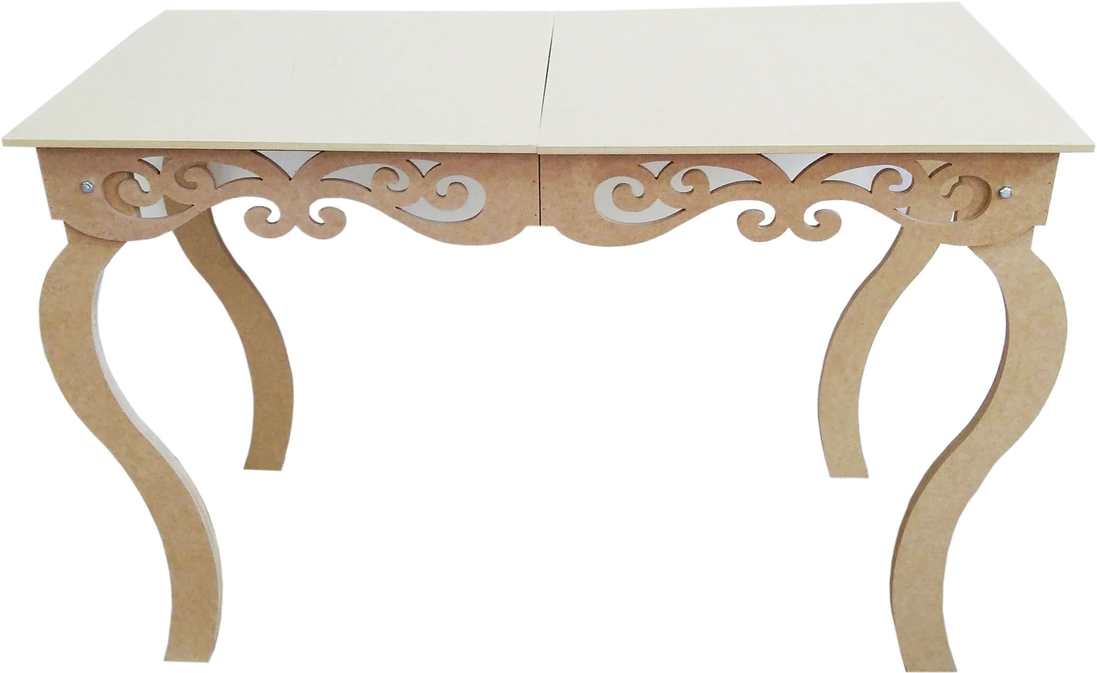 Miniatura Mesa Provençal Arabesco 120x60 Altura 80 cm Festas Mdf Cru