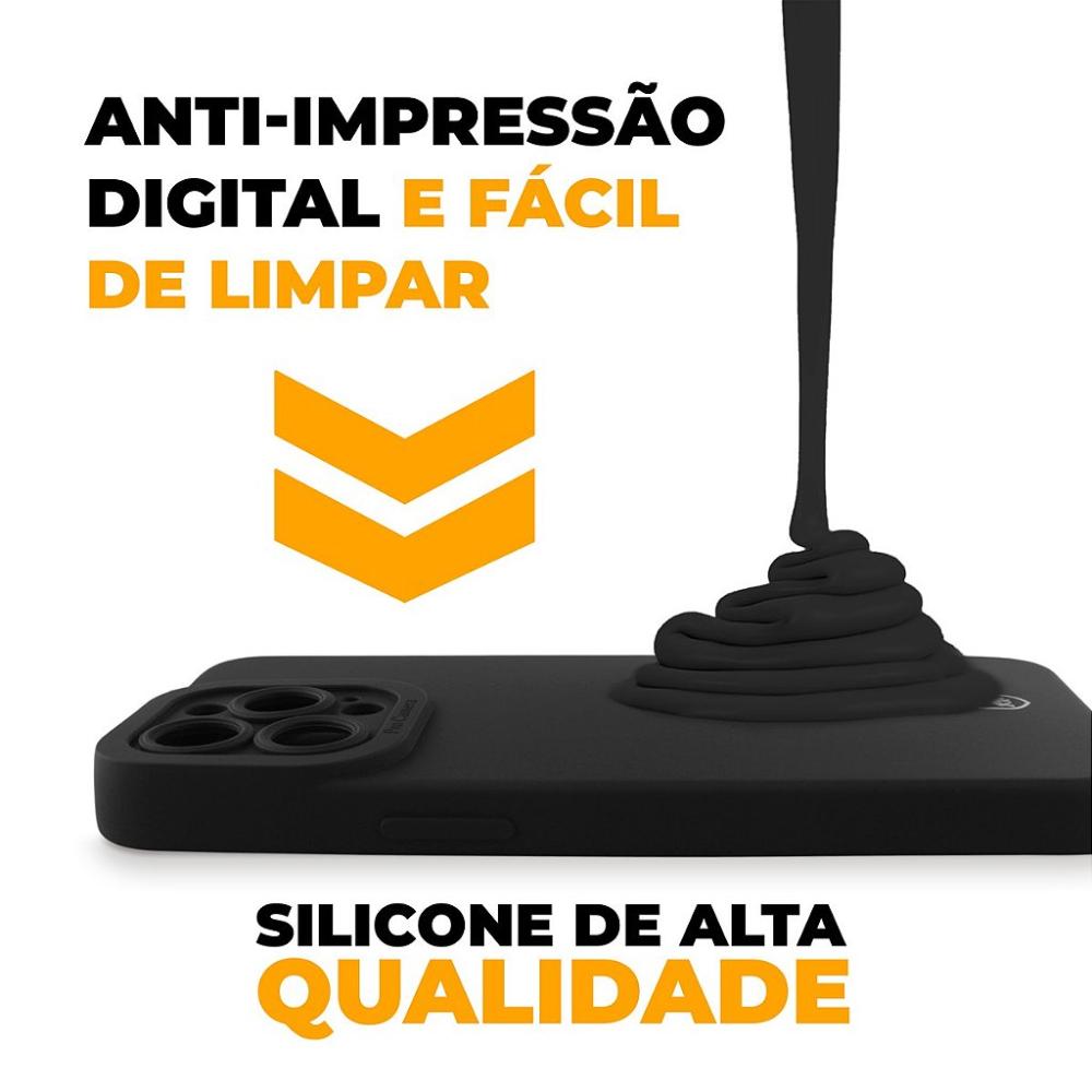 Capa para iPhone 13 Pro - Preta - Silicon Cloud - Gshield