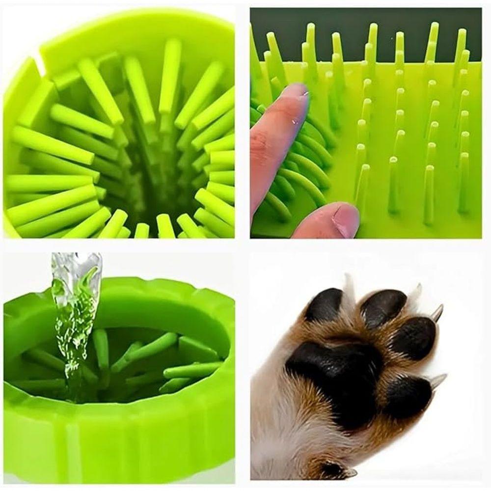 Limpador De Pata De Cachorros Portátil - Verde