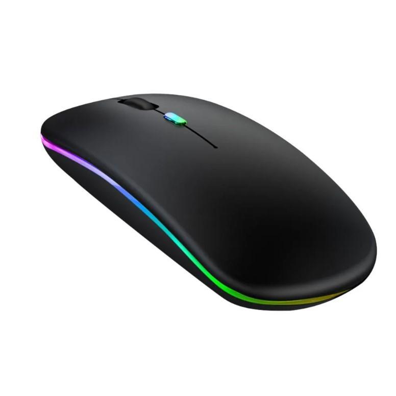 Miniatura Mouse Sem Fio Recarregavel Com Led Kapbom Ka-618 Preto