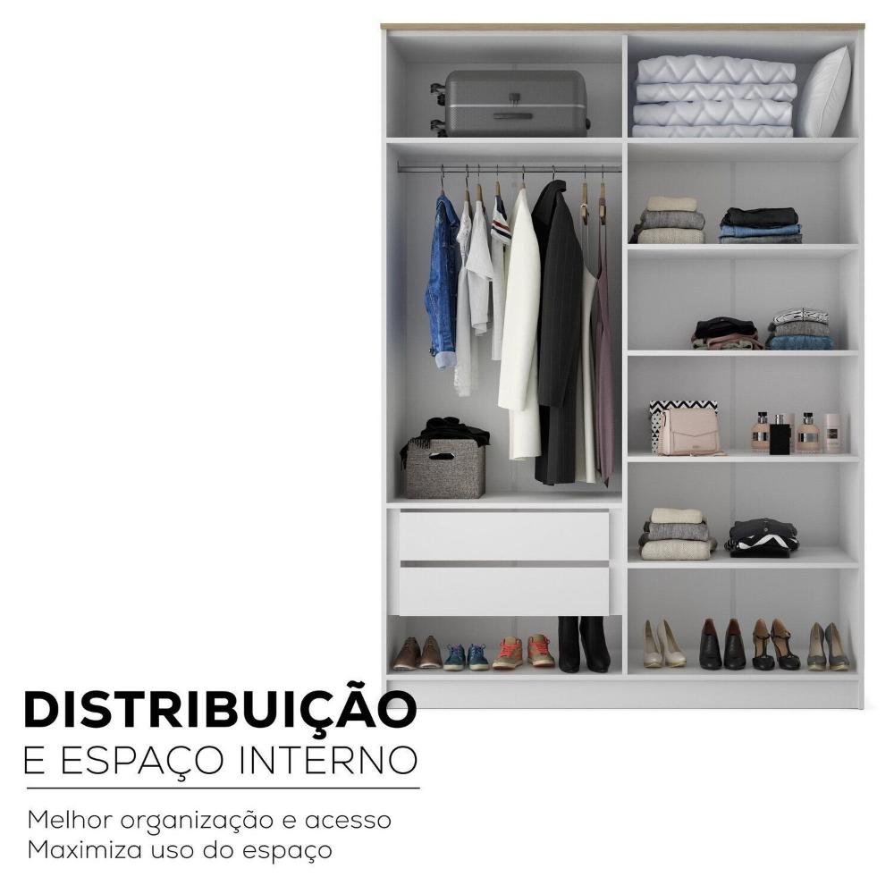 Guarda-roupa Solteiro 100% Mdf Bp 4 Portas 2 Gavetas Asti Urbi