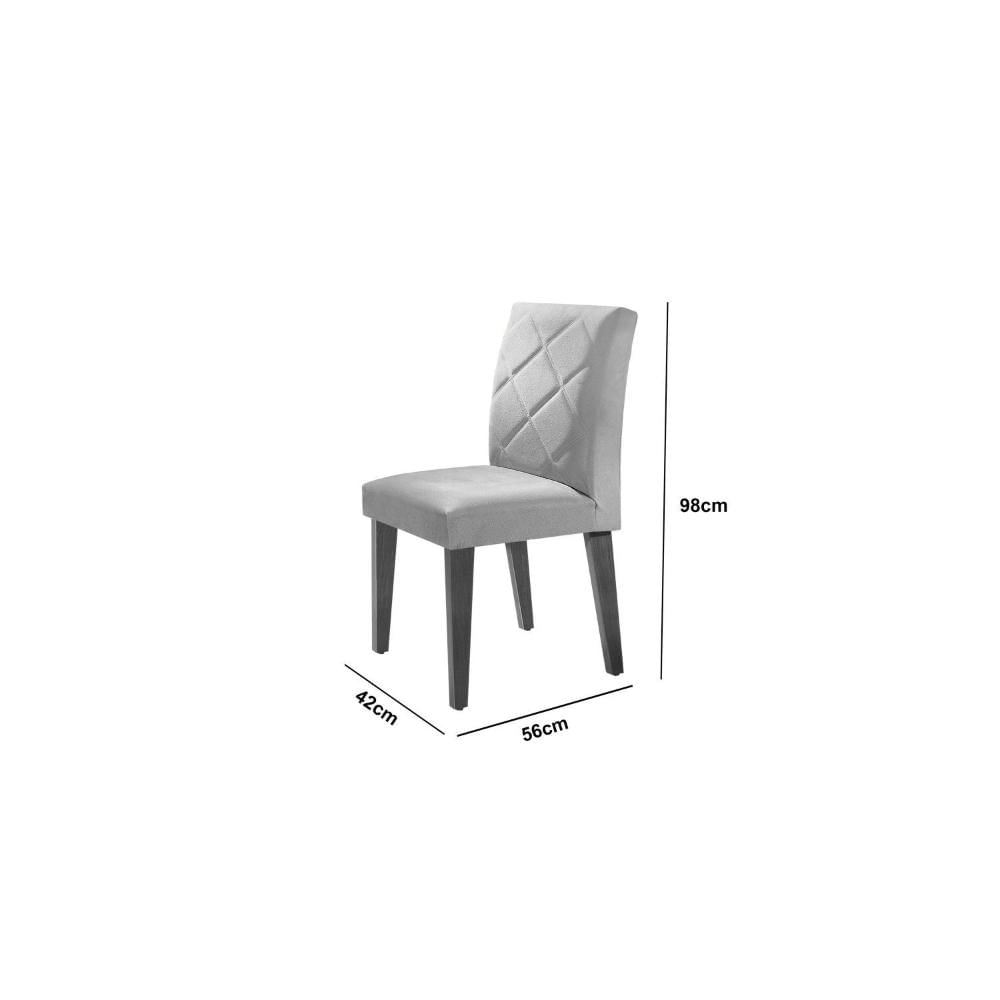 Miniatura Conjunto Mesa 120cm Canto Reto Dublin e 4 Cadeiras Irlanda Rufato Turim 07/Off White/imbuia