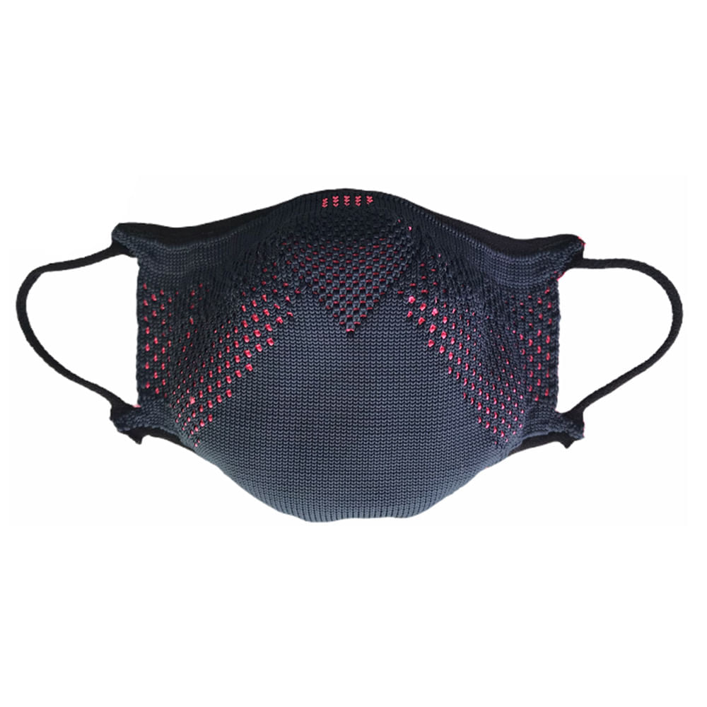 Miniatura Máscara de Proteção Ebeus 3D Air Knit Grafite com Rosa Tamanho M 1 Unidade
