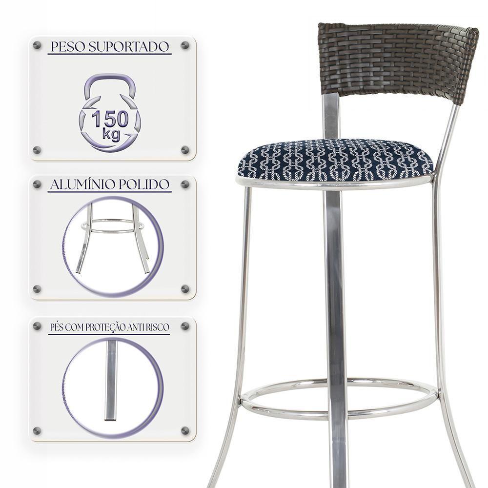 Miniatura Conjunto Com 2 Banquetas Em Alumínio, Fibra Sintética E Impermeável Tc Argila Z30