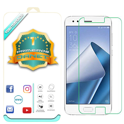 Miniatura Kit Capa Preta Asus Zenfone 4 Ze554kl E Película De Vidro