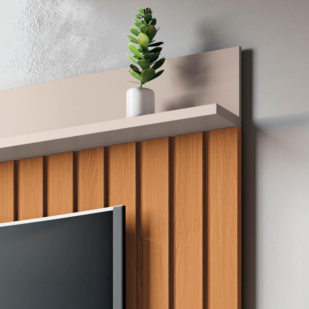 Miniatura Painel Para Tv Suspenso 55 Pol. Elza H01 Off White/cinamomo - Mpozenato