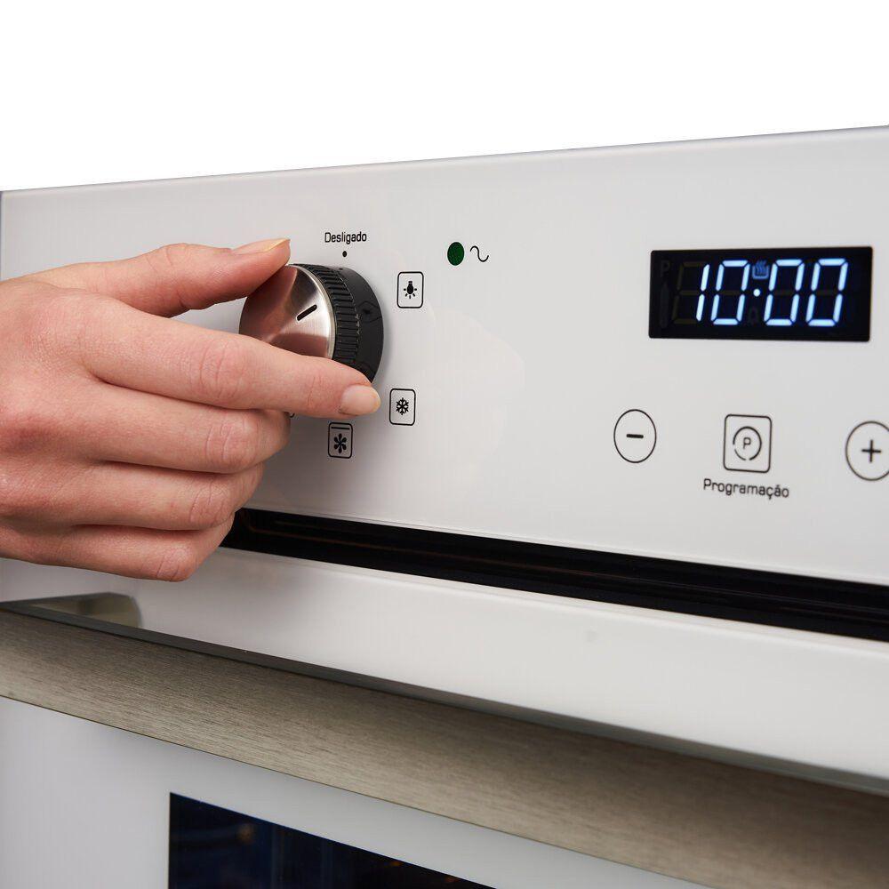 Miniatura Forno Elétrico De Embutir Infinity 82 Litros Touch Fischer Branco 220V