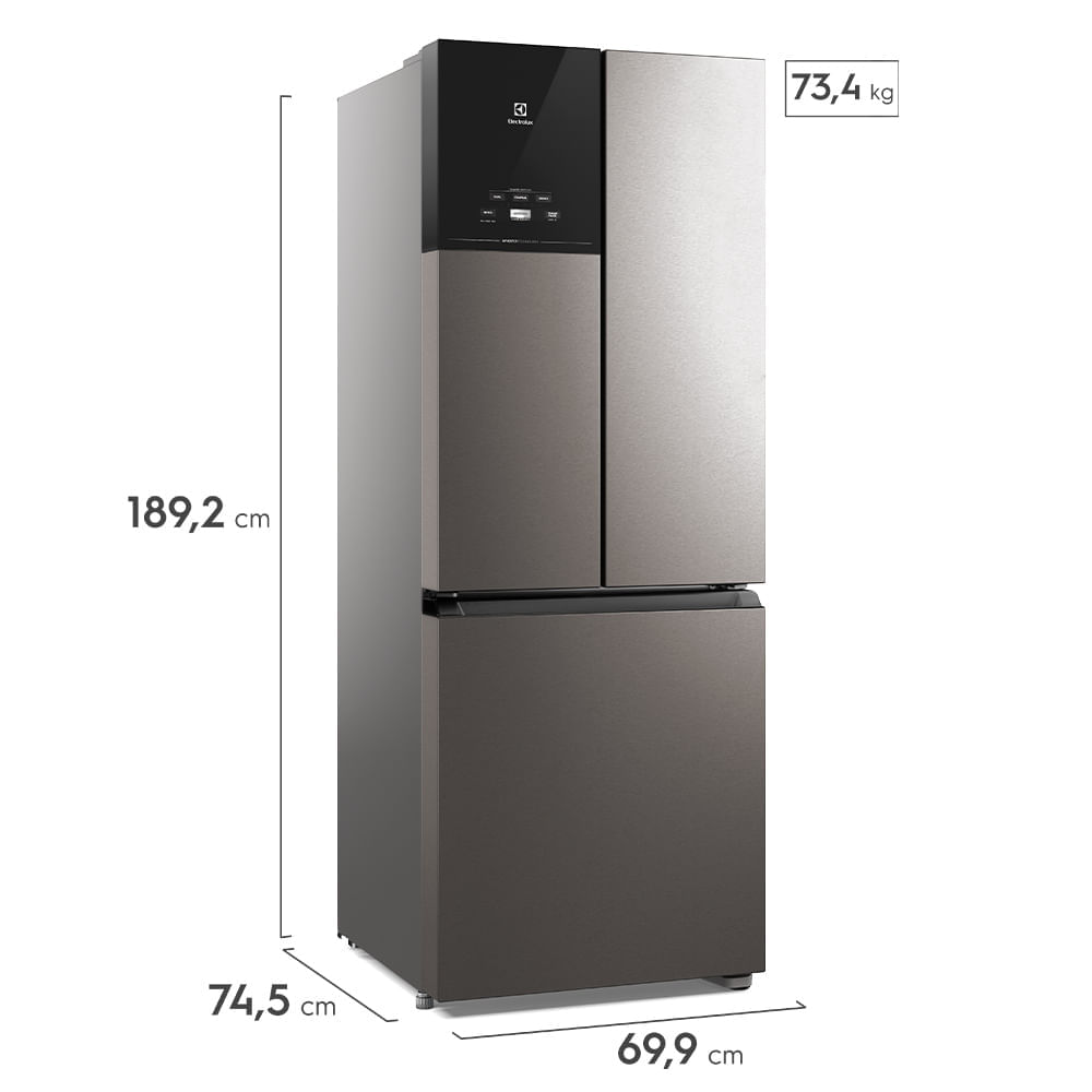Miniatura Refrigerador French Door Electrolux de 03 Portas Frost Free com 480 Litros Inox Look - IM7S 110