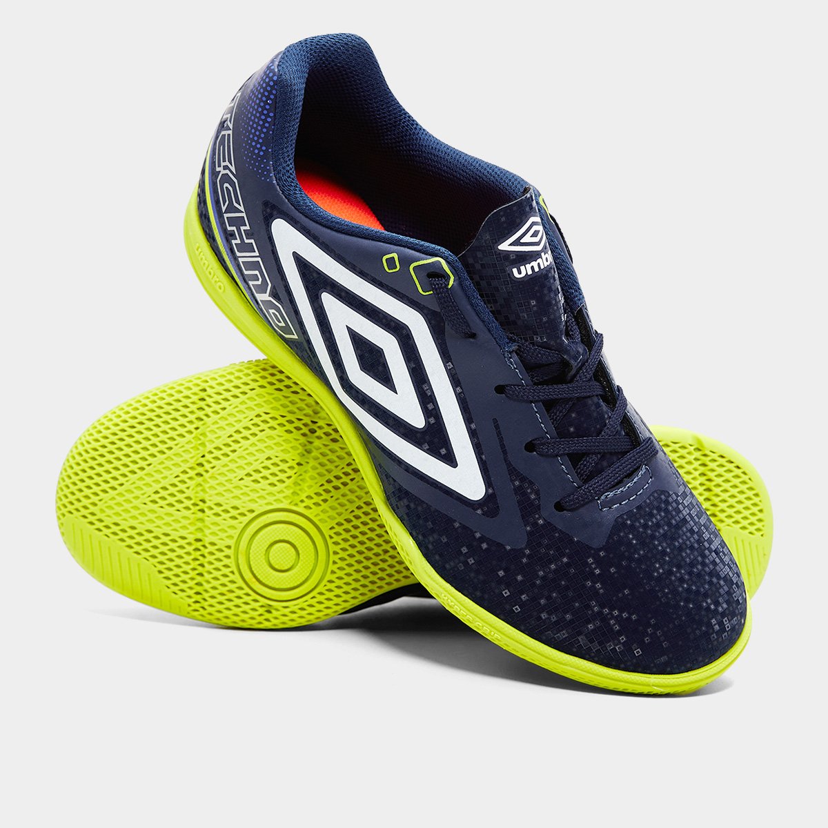 Miniatura Chuteira Infantil Futsal Umbro Techno II Marinho+Branco - 35