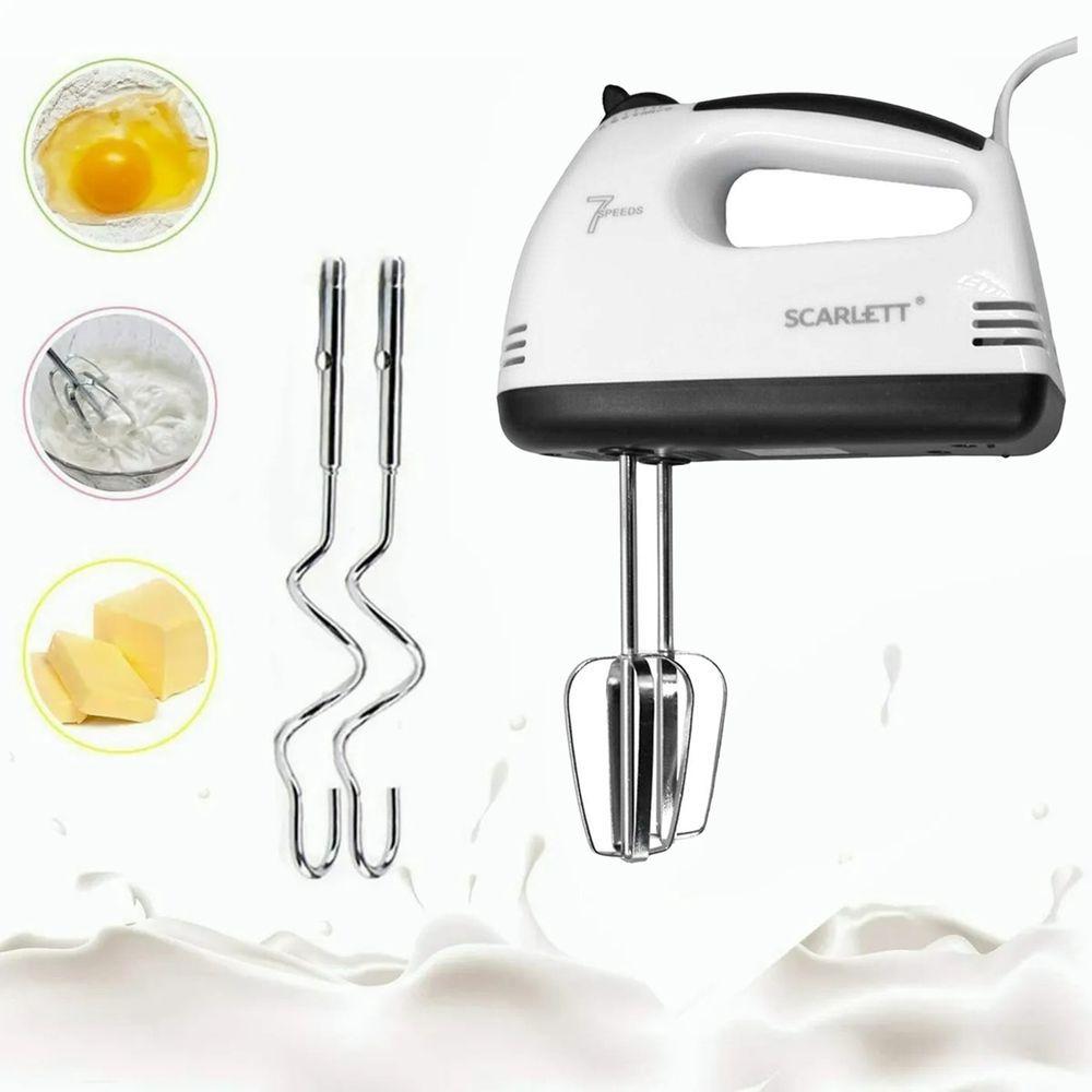 Miniatura Mini Batedeira Portátil 7 Velocidades 260w Batedores Massas Clara 220v