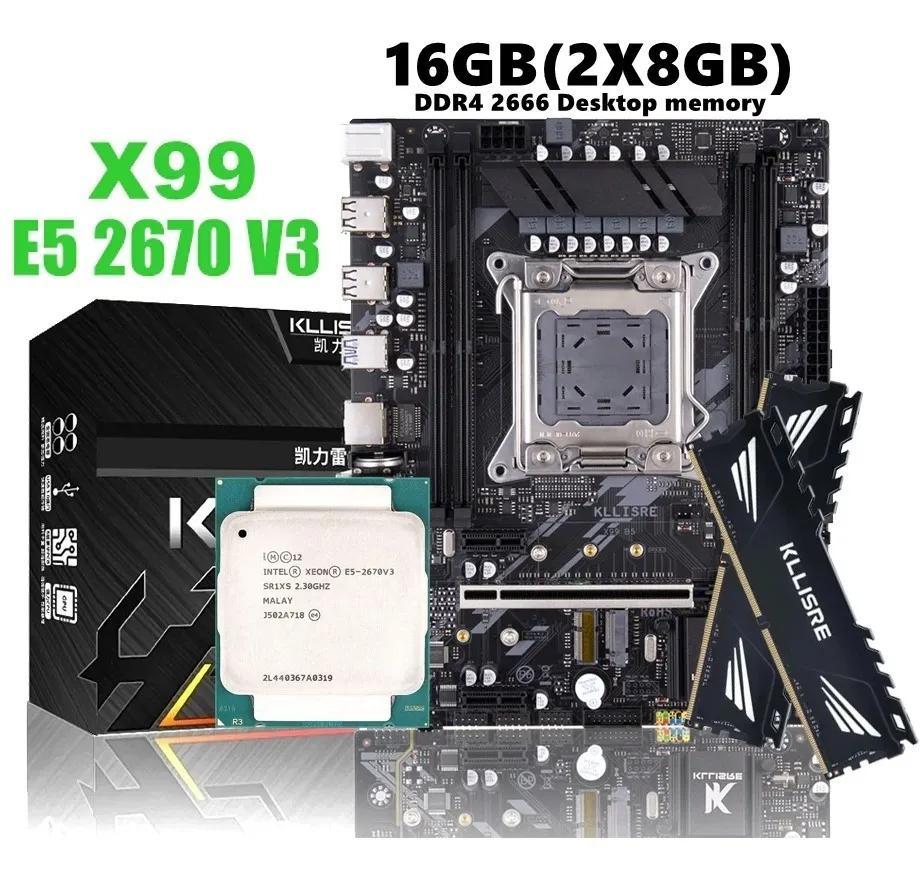 Miniatura Kit Xeon X99 Placa Mãe Kllisre Xeon E5 2670 V3 E 16Gb Ddr4