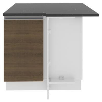 Miniatura Balcão de Canto Madesa Acordes Glamy 100% MDF 1 Porta Branco/Rustic Cor:Branco/Rustic