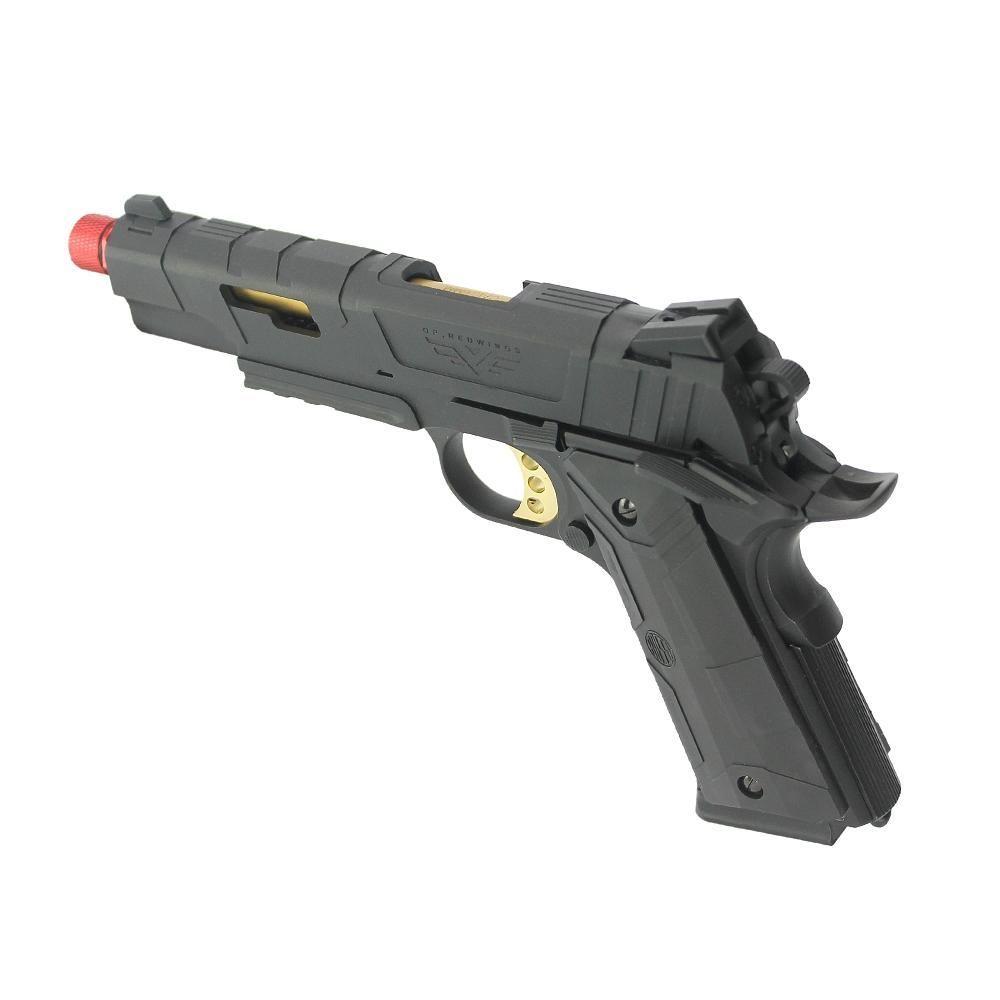Miniatura Pistola Airsoft Gbb Redwings 1911 Rossi Gold Blowback 6mm