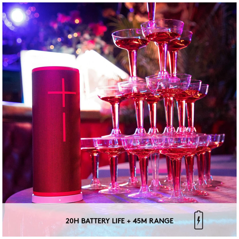 Caixa de Som Bluetooth Portatil MEGABOOM a Prova d IP67 com 20H de Reprodução, ULTIMATE EARS 984 001394, Vermelho