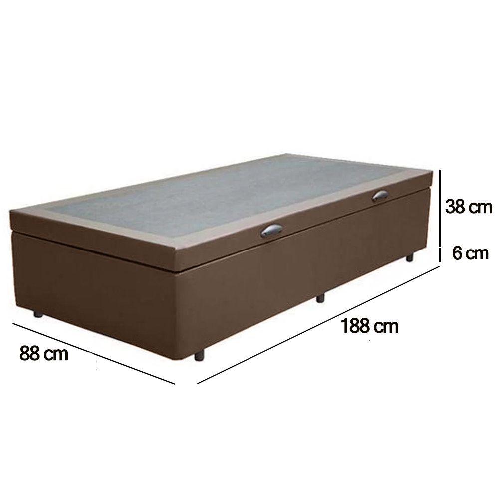 Miniatura Cama Box Baú Solteiro Sintético Sereneprime Marrom 88x188x44