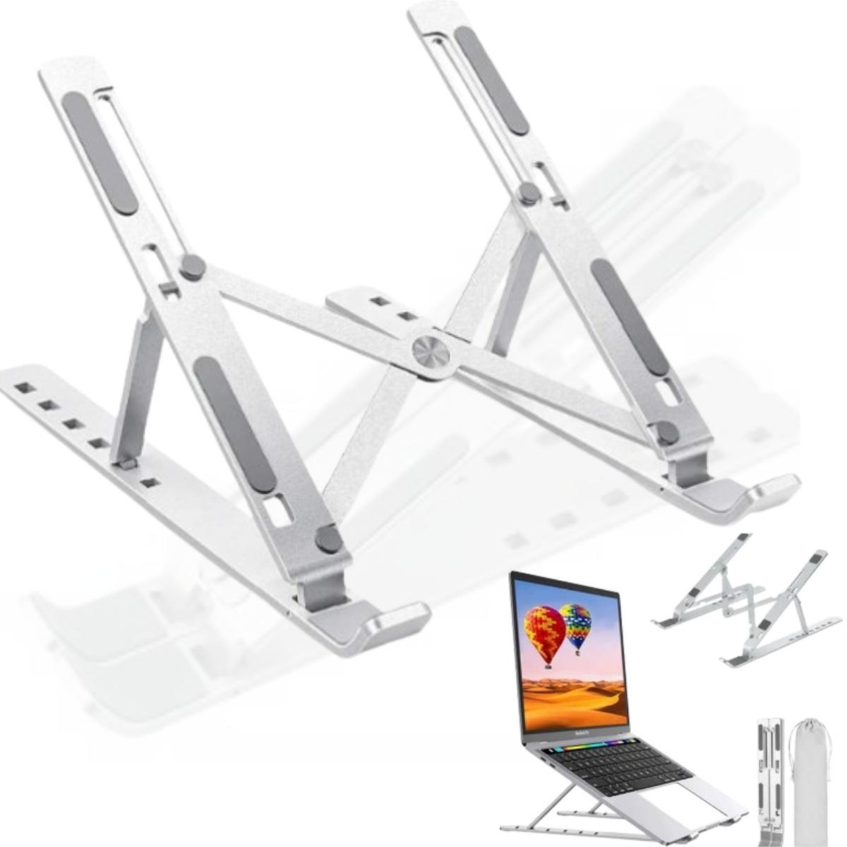 Miniatura Base Suporte Para Notebook Metal Ajustável Premium Cor Prata